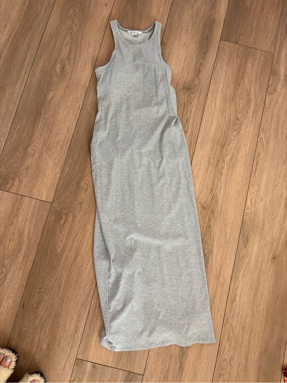 Athleta Women's Grey Racerback Midi Dress-built in bra